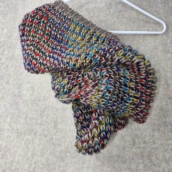 Hoodie Loop Scarf Multicolor Polyester Acrylic Blend One Size Knit Versatile - Picture 1 of 5